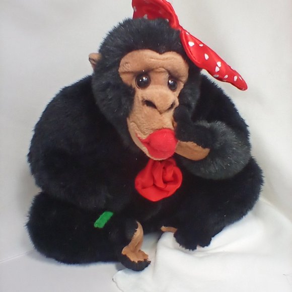 Cute Plush Stuffed Animal - Adorable Monkey with Rose - Picture 5 of 5